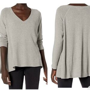 Jack by BB Dakota Warm Welcome Gray Cozy Waffle Thermal Long Sleeve Shirt XS